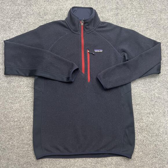 Patagonia Performance Sweater Mens Medium Blue Polartec 1/4 Zip Pullover Fleece